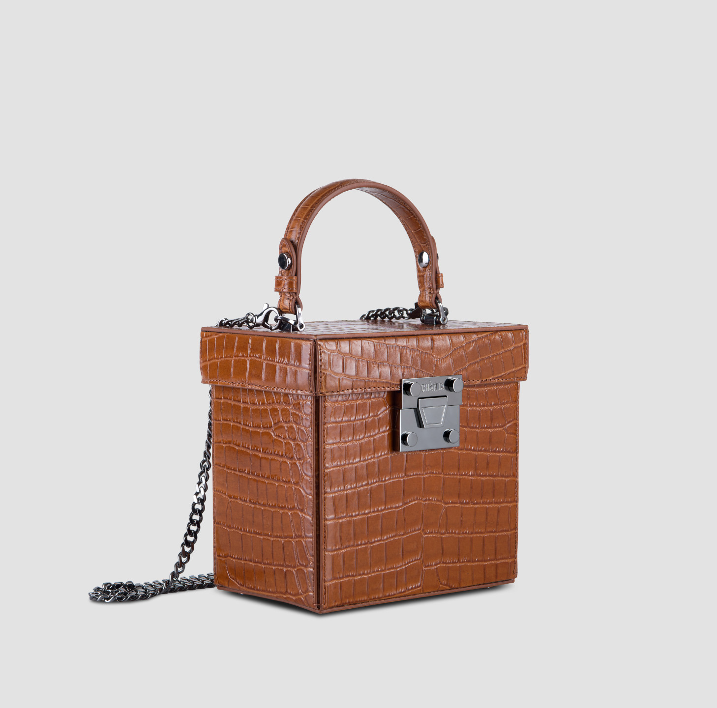 Luis Negri Bauletto Classic Orange Silver Box Bag